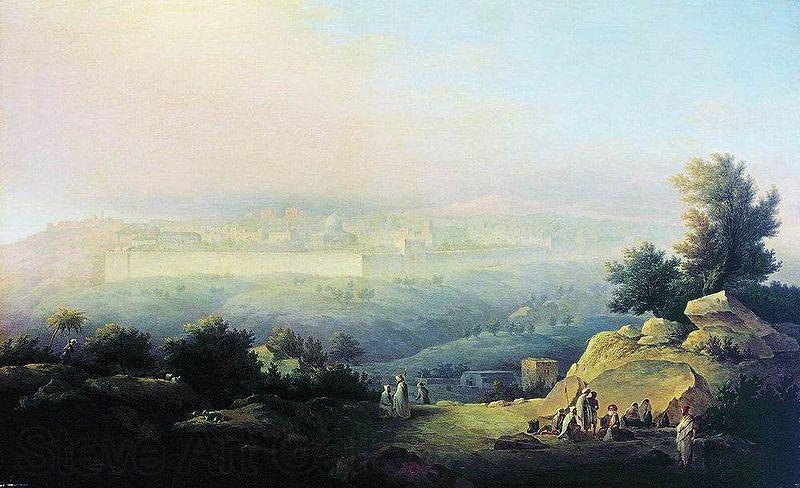 Maxim Nikiforovich Vorobiev View of Jerusalem Norge oil painting art